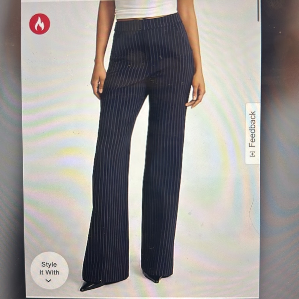 Express Navy Pinstripe Trousers